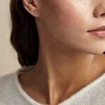 Boucles D'oreilles Puces Purple Bloom Argent Blanc Oxyde De Zirconium - Boucles d'oreilles fantaisie Femme | Histoire d&rsquo;Or