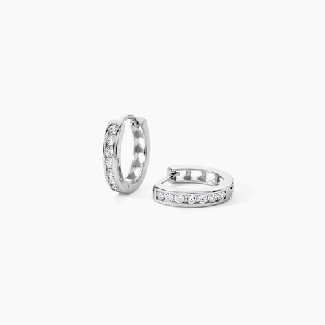 Cr&eacute;oles Anne-sixtine Argent Blanc Oxyde De Zirconium - Boucles d'oreilles cr&eacute;oles Femme | Histoire d&rsquo;Or