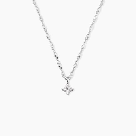 Collier Leonne Argent Blanc Oxyde De Zirconium - Colliers fantaisie Femme | Histoire d&rsquo;Or