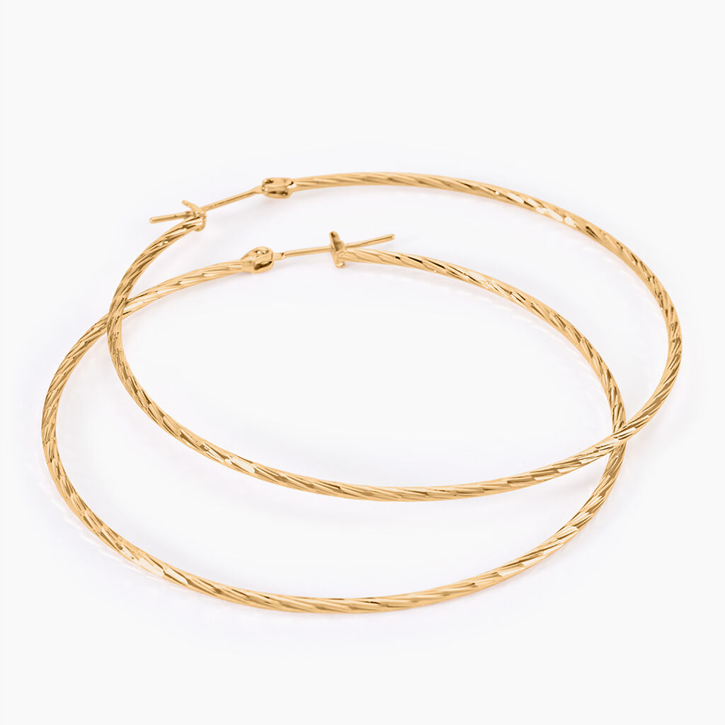 Créoles Anusha Plaqué Or Jaune - Boucles d'oreilles créoles Femme | Histoire d’Or