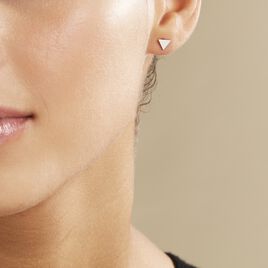 Boucles D'oreilles Puces Trilia Argent Blanc - Boucles d'oreilles fantaisie Femme | Histoire d’Or