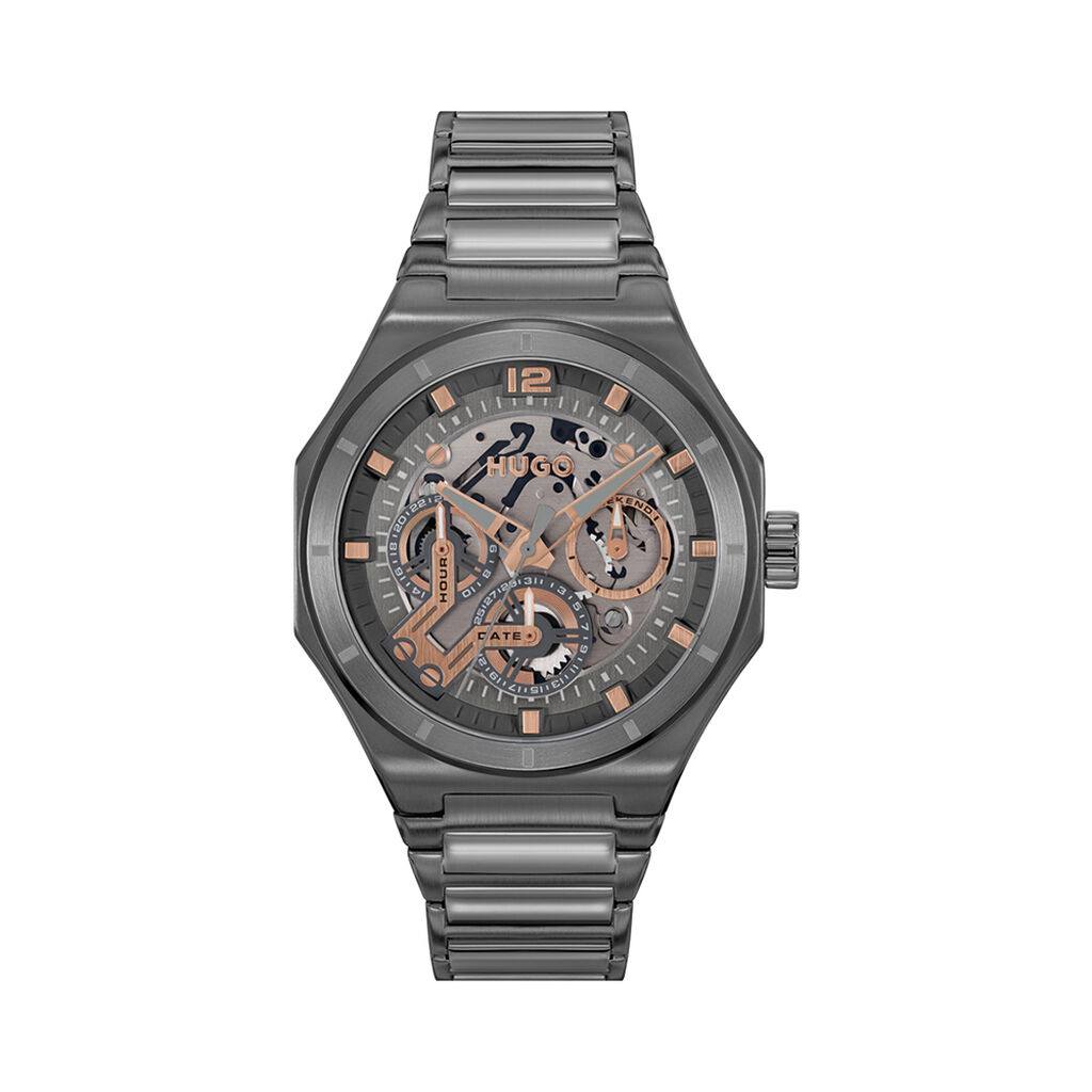 Montre Hugo Grail Skeleton Gris