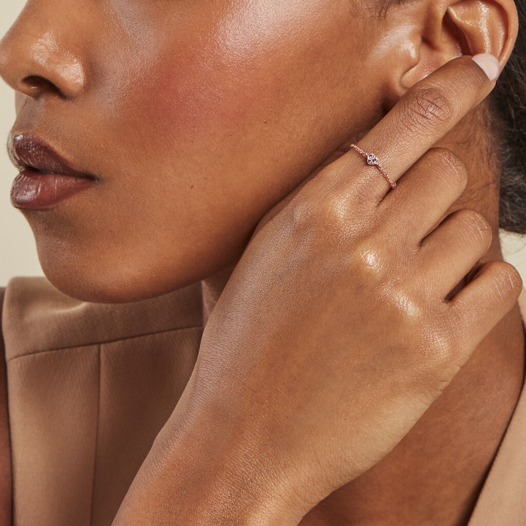 Bague Myhalf Argent Rose Oxyde De Zirconium - Bagues avec pierre Femme | Histoire d’Or
