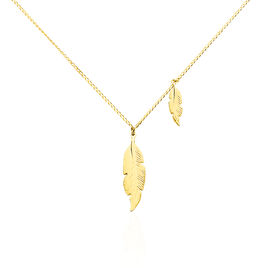 Collier Indian Nature Feuilles Or Jaune - Colliers Plume Femme | Histoire d’Or