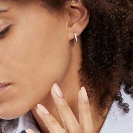Créoles Argent Blanc Roshan Oxydes De Zirconium - Boucles d'oreilles créoles Femme | Histoire d’Or