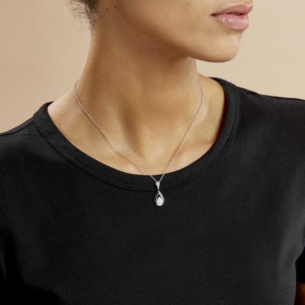 Collier Marina Cera Argent Blanc Céramique Et Oxyde De Zirconium - Colliers Femme | Histoire d’Or