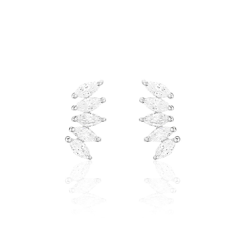 Bijoux D'oreilles Edma Or Blanc Oxyde De Zirconium - Ear cuffs Femme | Histoire d’Or