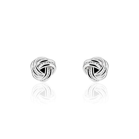 Boucles D'oreilles Puces Iloa Argent Blanc - Boucles d'oreilles fantaisie Femme | Histoire d’Or