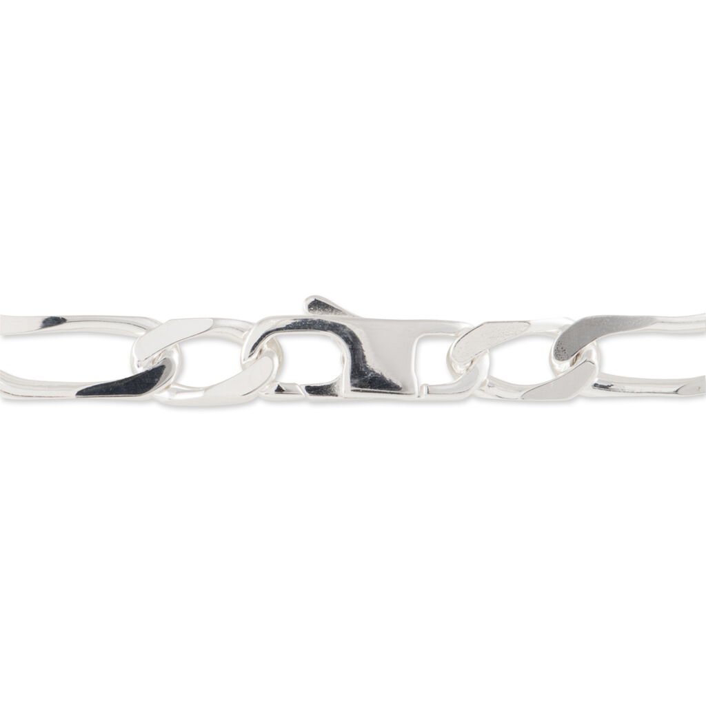 Bracelet Identit&eacute; Vila Maille Alternee 1/2 Argent Blanc - Gourmettes Homme | Histoire d&rsquo;Or