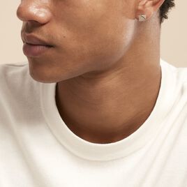 Boucle D'oreille Puce Unitaire Acier Blanc Tiago Diamant - Boucles d'oreilles fantaisie Homme | Histoire d’Or