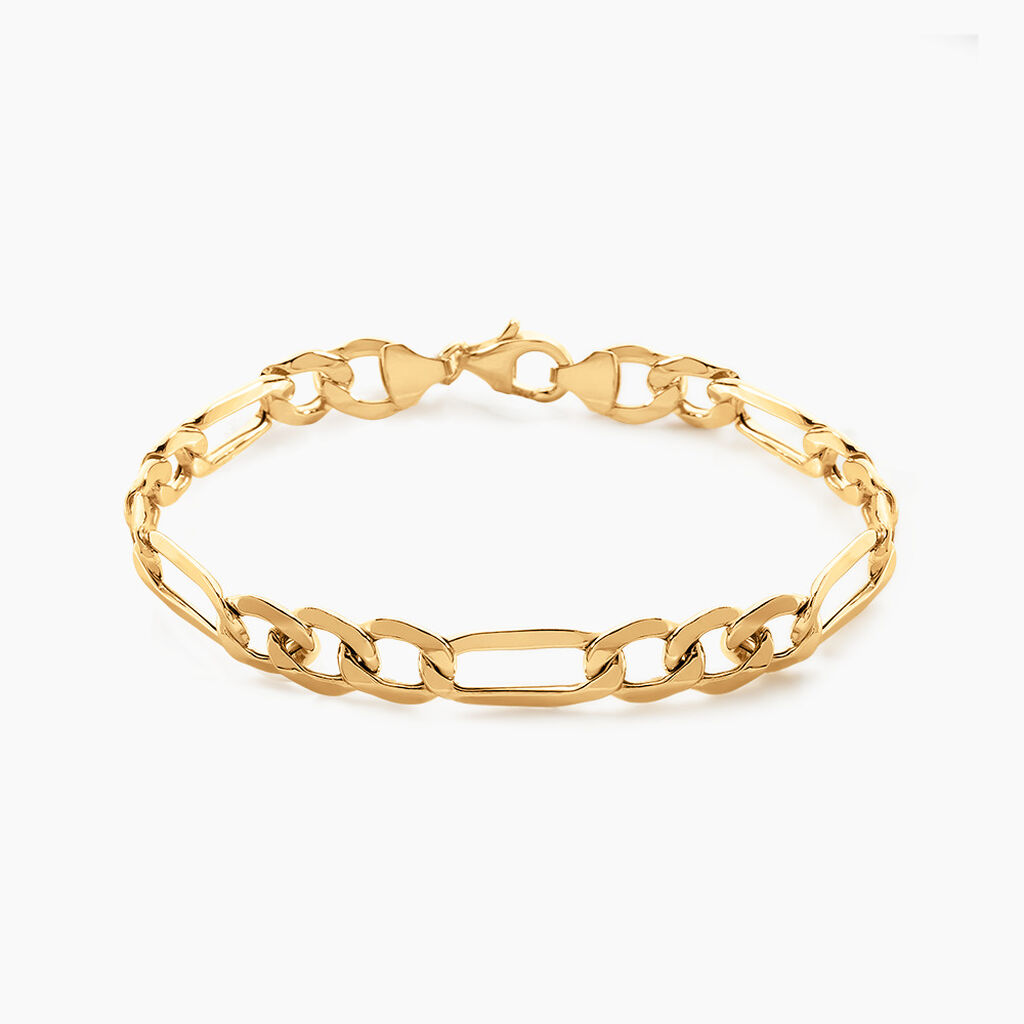 Bracelet Cameo Maille Alternee 1/3 Or Jaune - Bracelets chaîne Homme | Histoire d’Or