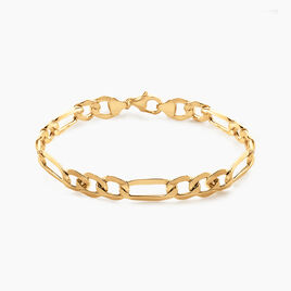 Bracelet Cameo Maille Alternee 1/3 Or Jaune - Bracelets chaîne Homme | Histoire d’Or