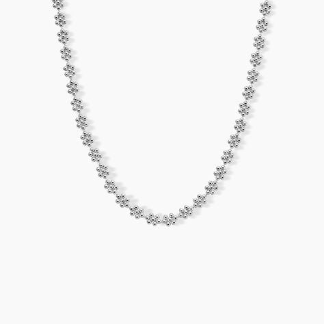 Collier Ashlee Argent Blanc - Ras de cou Femme | Histoire d&rsquo;Or