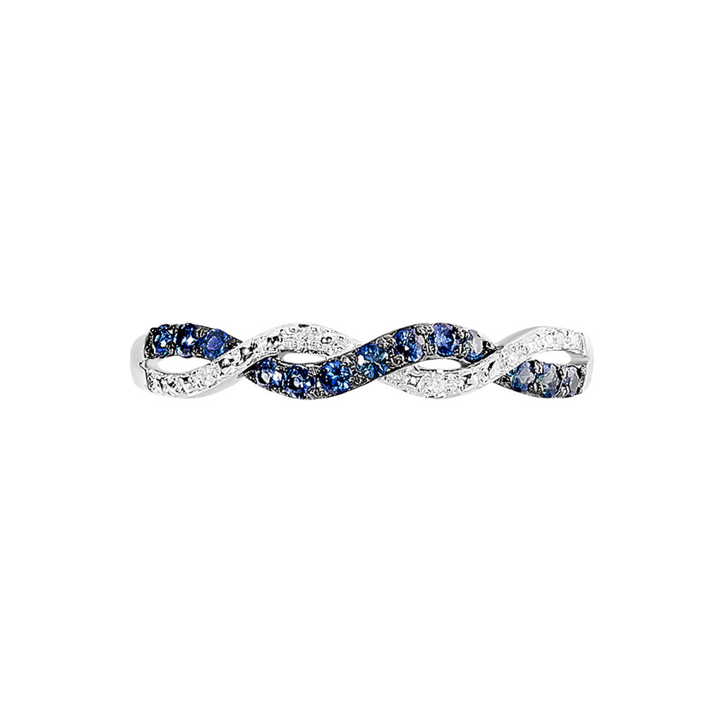 Bague Sofia Or Blanc Saphir Et Diamant - Bagues avec pierre Femme | Histoire d’Or