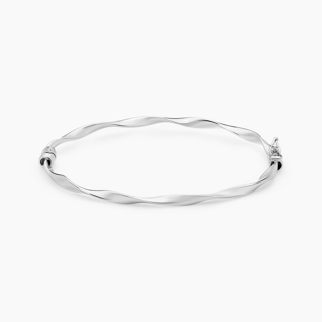 Bracelet Jonc Nathaelae Argent Blanc - Bracelets joncs Femme | Histoire d&rsquo;Or