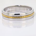 Alliance Leandro Ruban Argent Bicolore - Alliances Famille | Histoire d&rsquo;Or