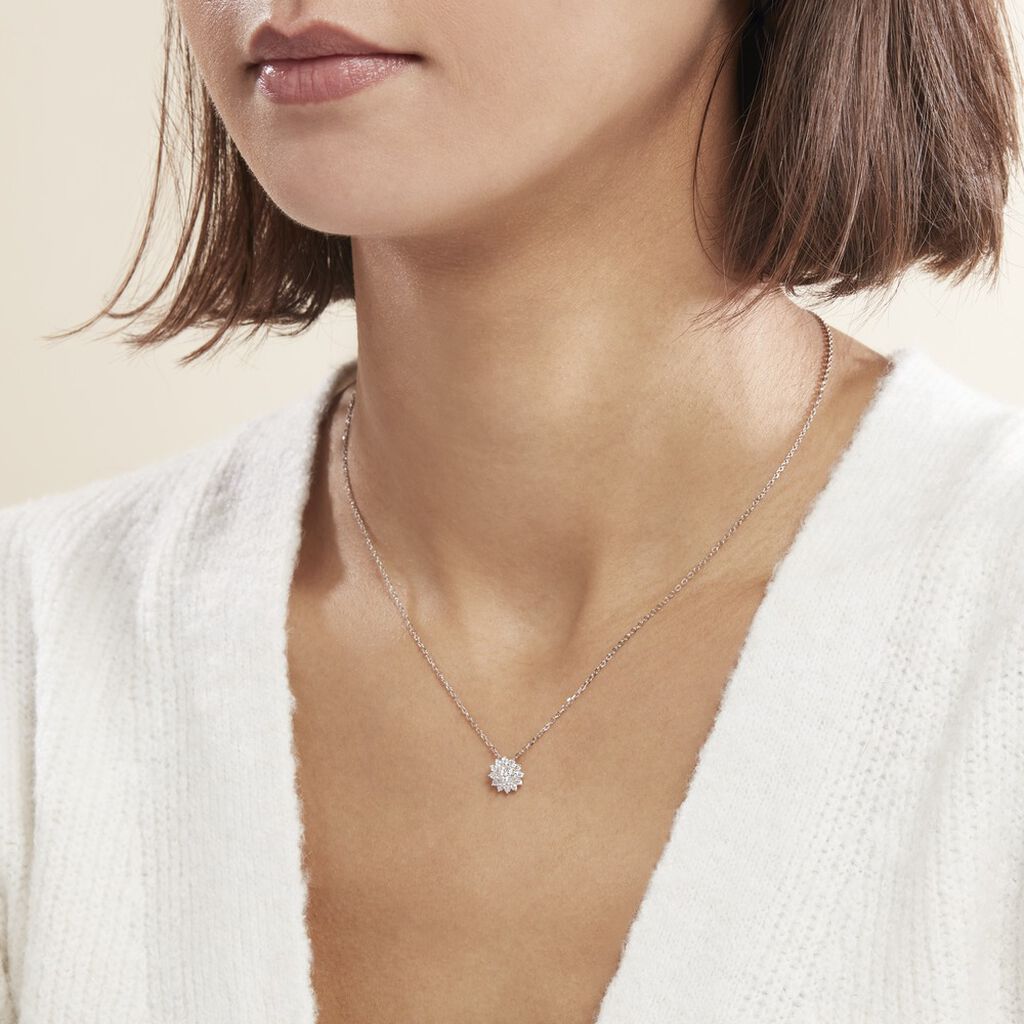 Collier Argent Blanc Maximille Oxydes De Zirconium - Colliers fantaisie Femme | Histoire d’Or