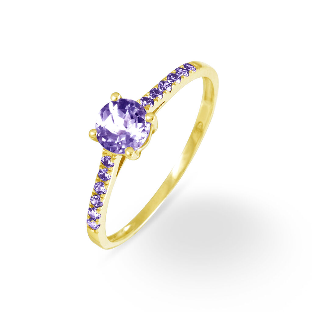 Bague Manon Or Jaune Amethyste - Bagues solitaires Femme | Histoire d&rsquo;Or
