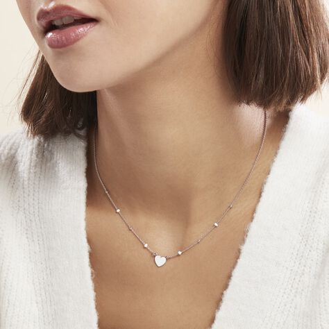Collier Argent Blanc Augustine - Colliers Coeur Femme | Histoire d’Or