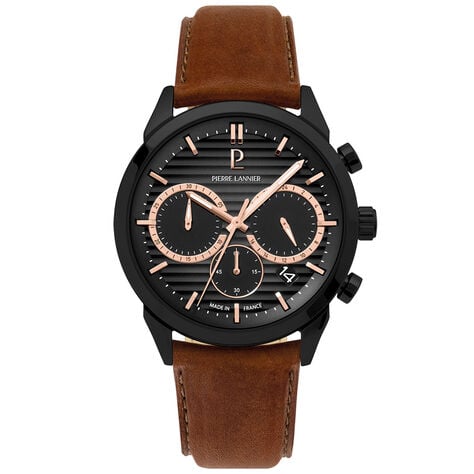 Montre Pierre Lannier Monarck Noir - Montres Homme | Histoire d&rsquo;Or