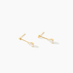 Boucles D'oreilles Pendantes Goutte Or Jaune Oxyde De Zirconium - Boucles d'oreilles pendantes Femme | Histoire d&rsquo;Or