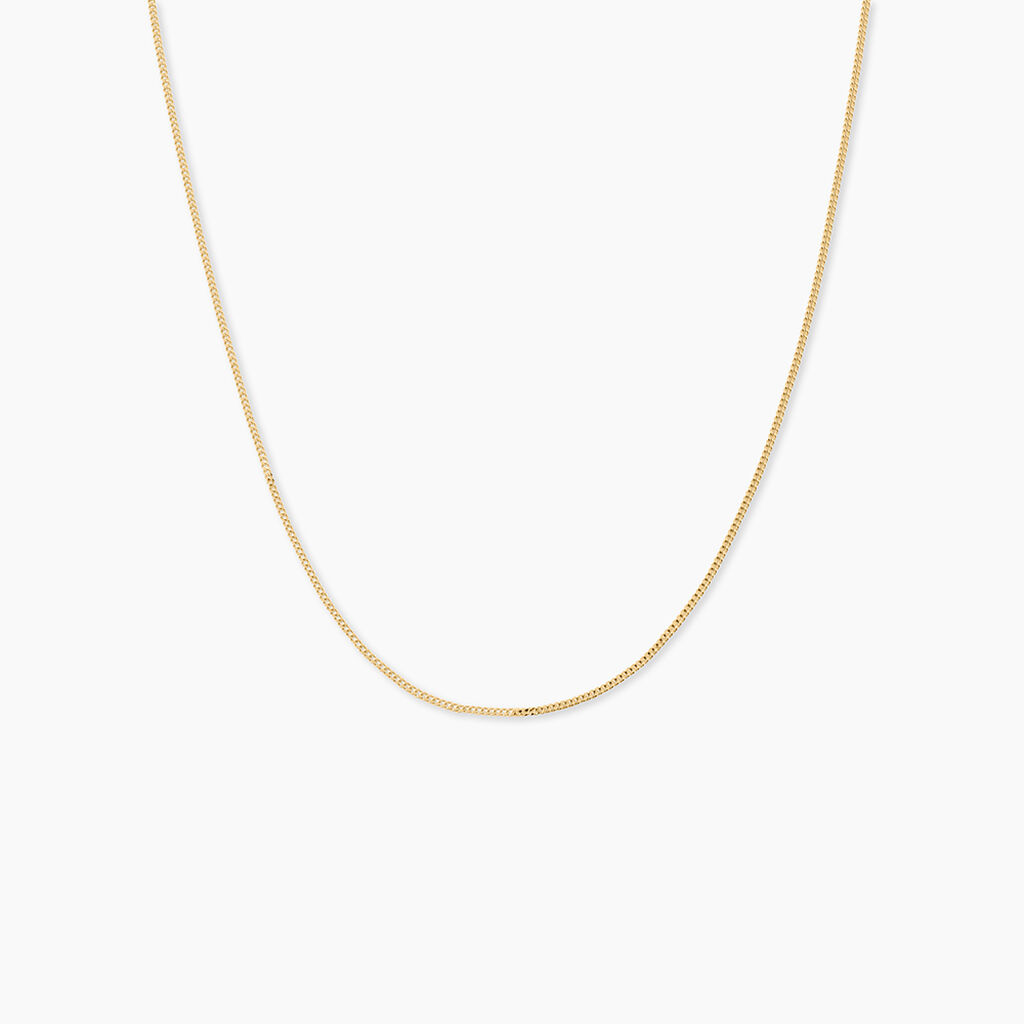 Chaine Iris Maille Gourmette Argent Dor&eacute; A L'Or 750/1000 - Chaines Unisex | Histoire d&rsquo;Or