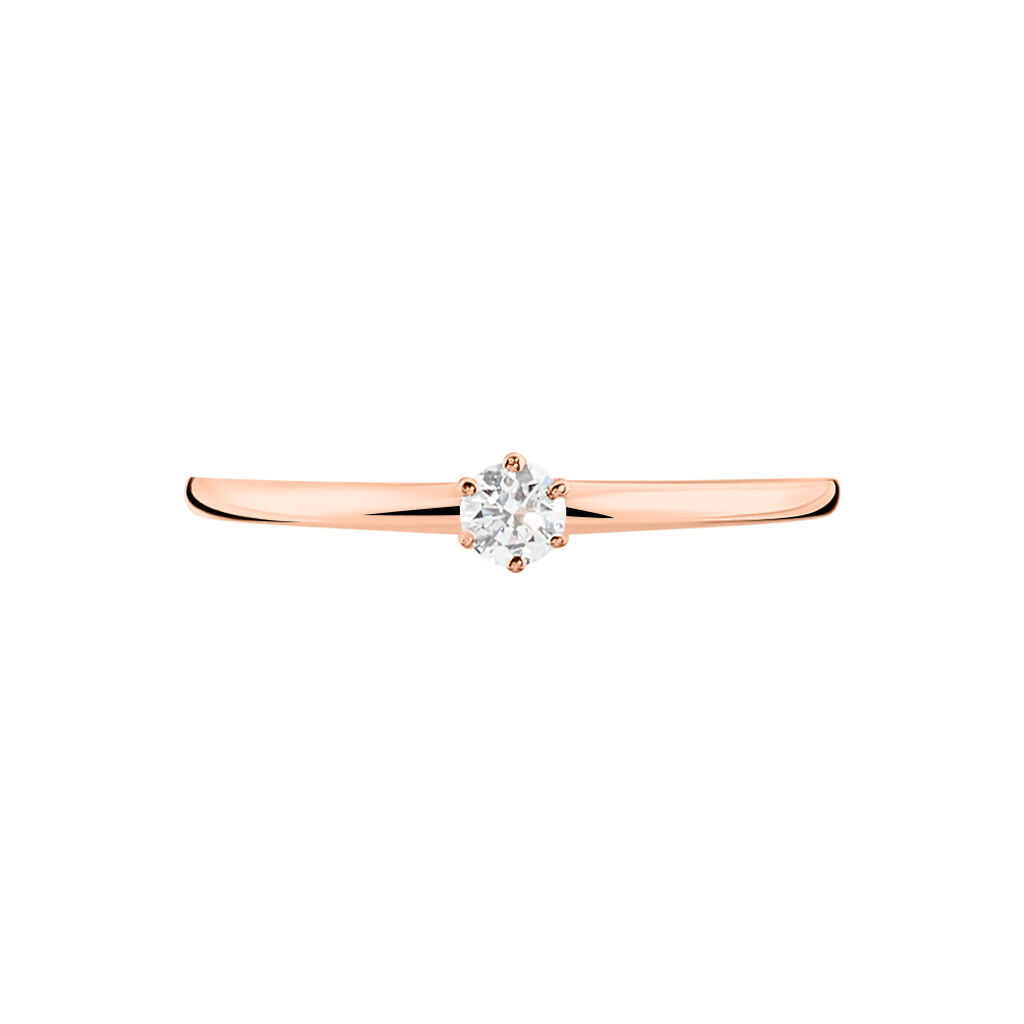 Bague Solitaire Natalia Or Rose Diamant - Bagues solitaires Femme | Histoire d&rsquo;Or