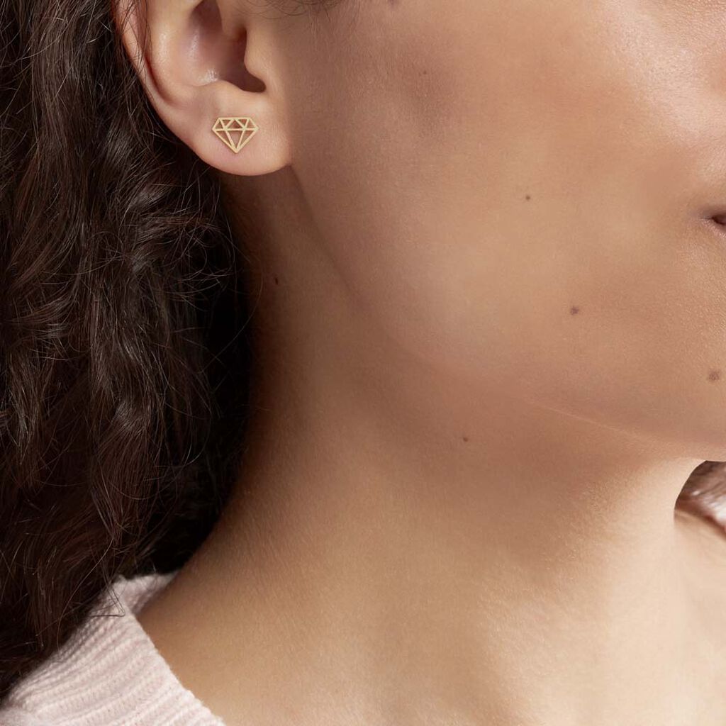Boucles D'oreilles Puces Kais Or Jaune - Clous d'oreilles Femme | Histoire d’Or