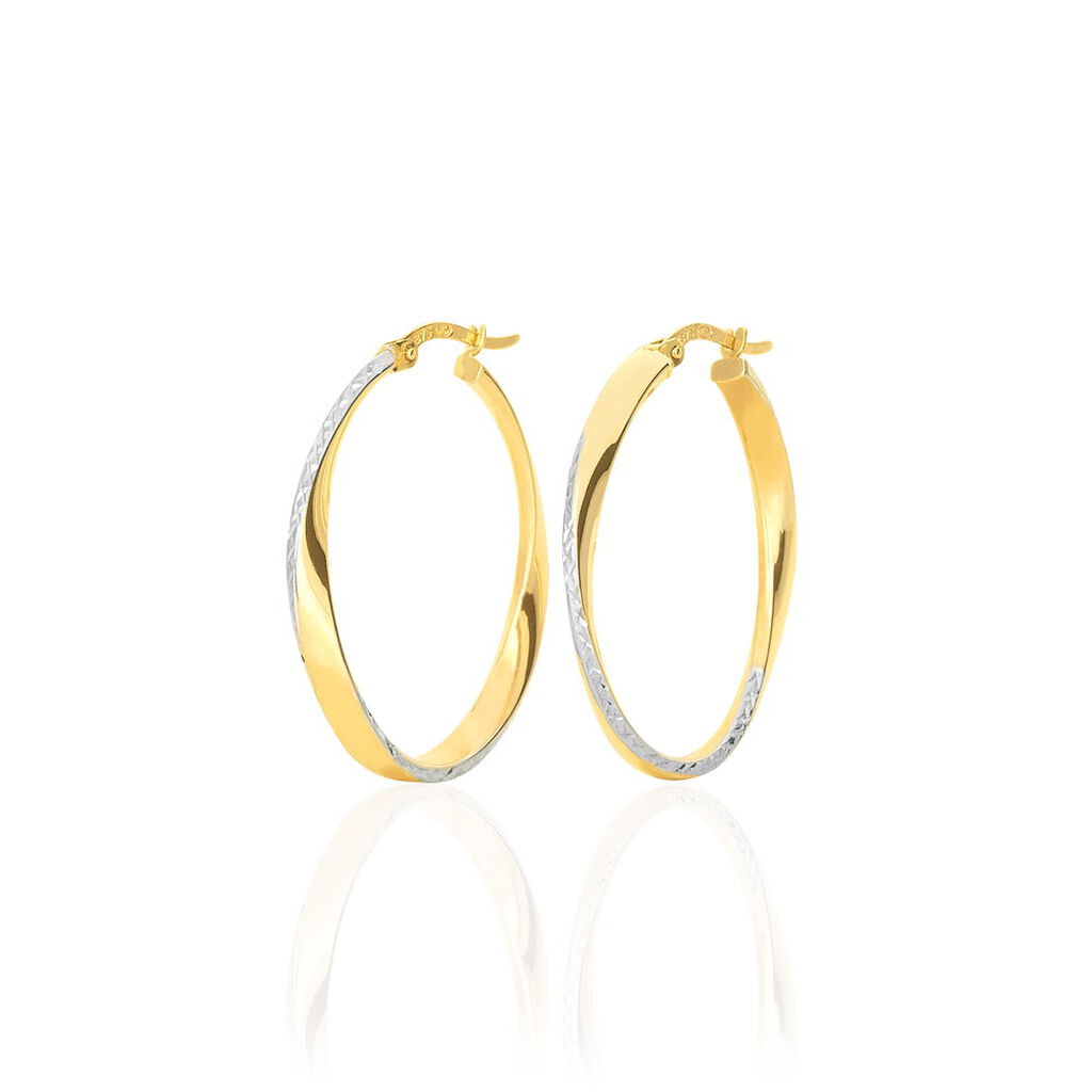 Créoles Doralynne Or Bicolore - Boucles d'oreilles créoles Femme | Histoire d’Or