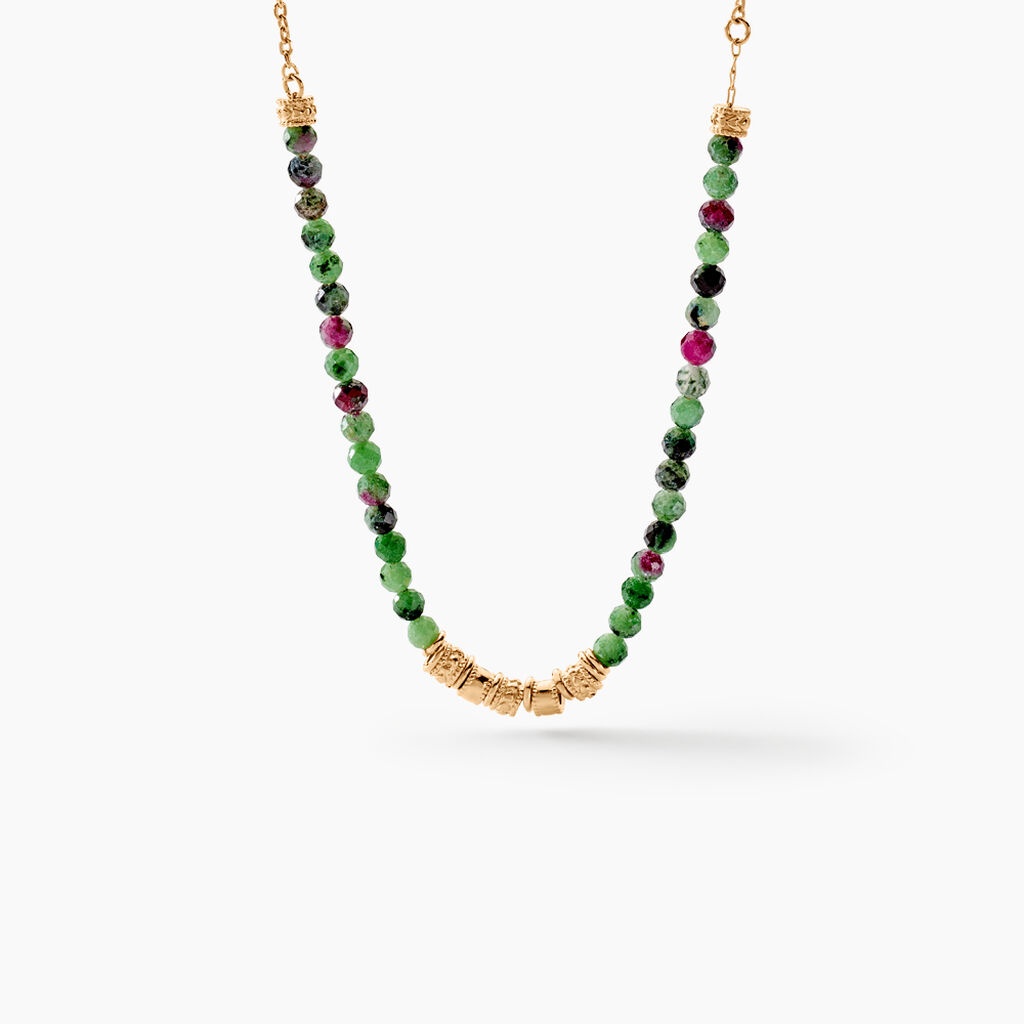 Collier Manua Plaqué Or Jaune Pierre D'imitation - Colliers Femme | Histoire d’Or