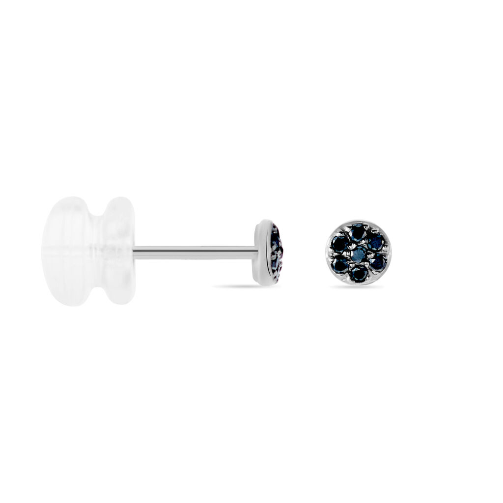 Boucles D'oreilles Puces Teani Or Blanc Diamant - Clous d'oreilles Femme | Histoire d’Or