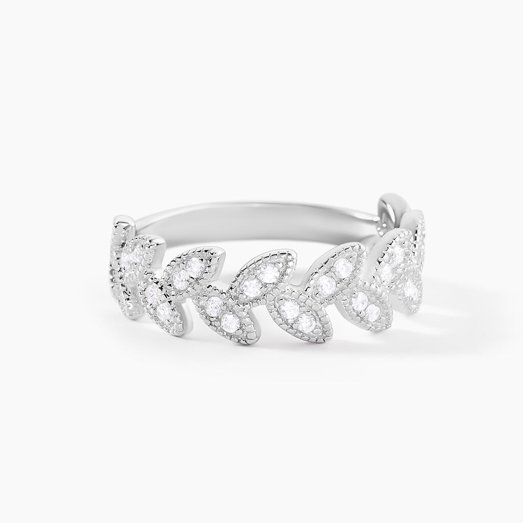 Bague Argent Blanc Cynome Oxydes De Zirconium - Bagues avec pierre Femme | Histoire d’Or