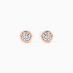 Boucles D'oreilles Puces Edmee Cercle 0 Or Rose Strass - Clous d'oreilles Femme | Histoire d&rsquo;Or