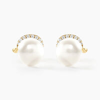 Boucles D'oreilles Puces Lucinda Or Jaune Perle De Culture