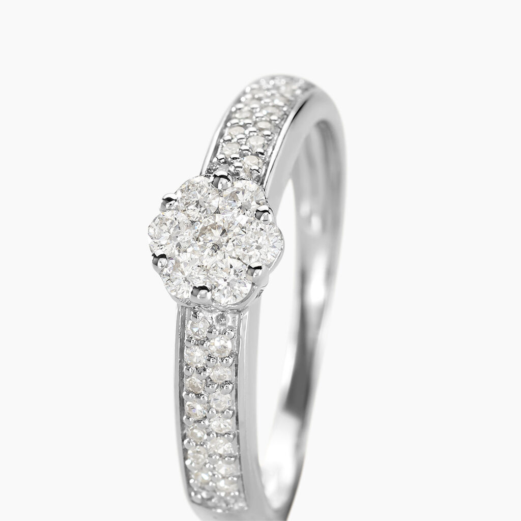 Bague Praya Or Blanc Diamant - Bagues avec pierre Femme | Histoire d’Or