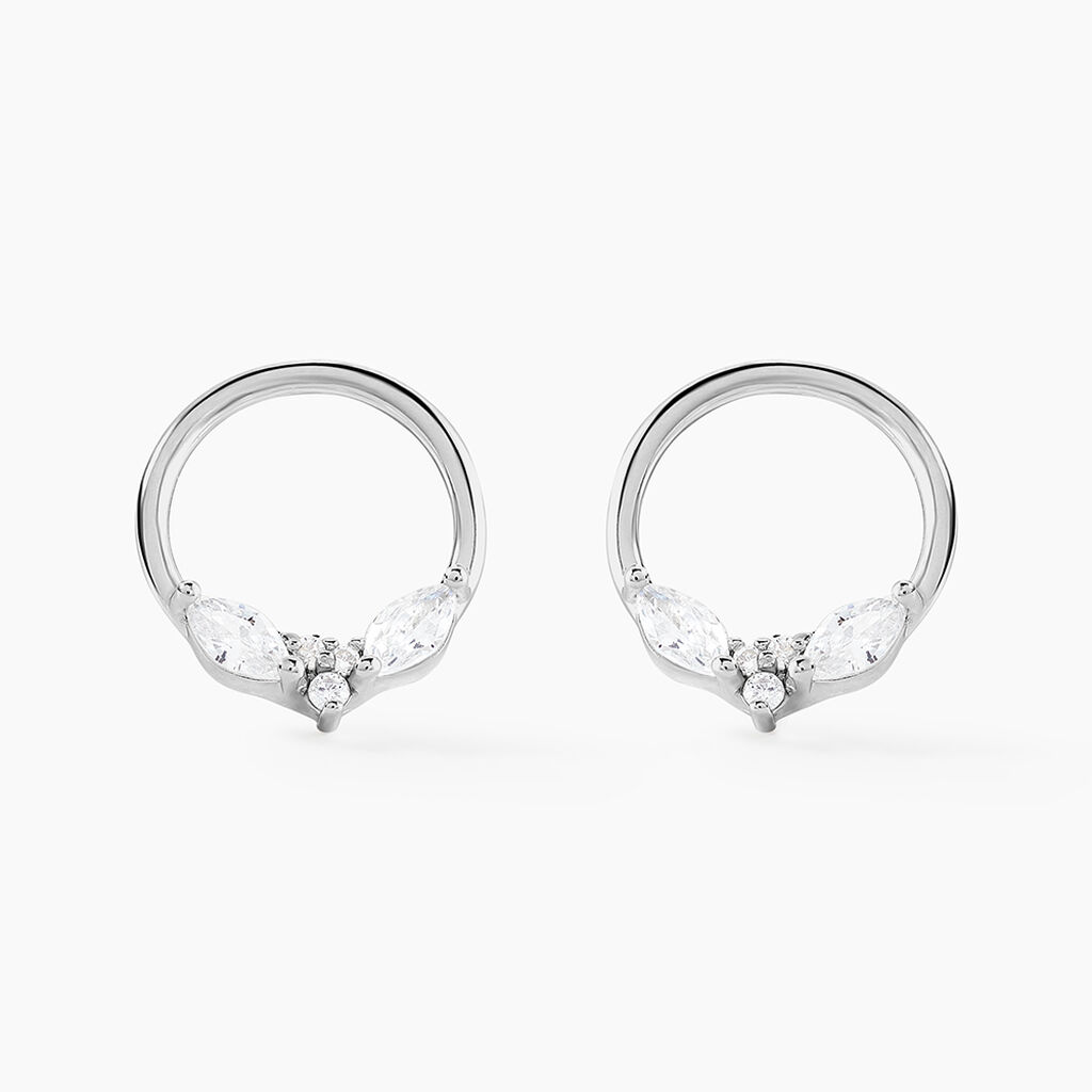 Boucles D'oreilles Pendantes Catiane Argent Blanc Oxyde De Zirconium - Boucles d'oreilles fantaisie Femme | Histoire d&rsquo;Or