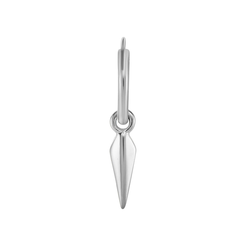 Créole Unitaire Lari Argent Blanc - Boucles d'oreilles créoles Homme | Histoire d’Or