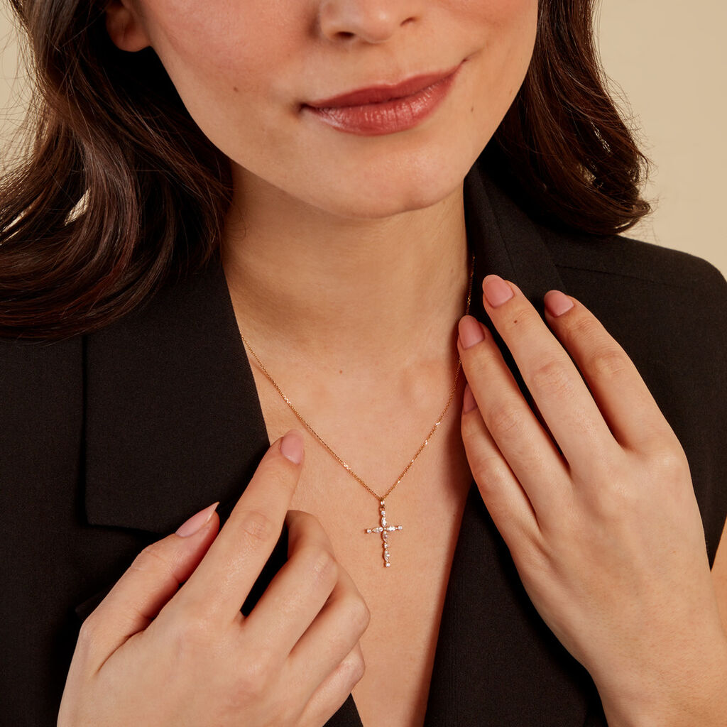 Pendentif Nioclas Or Jaune Oxyde De Zirconium - Pendentifs Communion Femme | Histoire d’Or