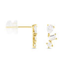 Boucles D'oreilles Puces Osip Or Jaune Oxyde De Zirconium - Clous d'oreilles Femme | Histoire d&rsquo;Or