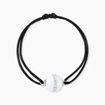 Bracelet Nina Cera Argent Blanc C&eacute;ramique Et Strass - Bracelets cordon Femme | Histoire d&rsquo;Or