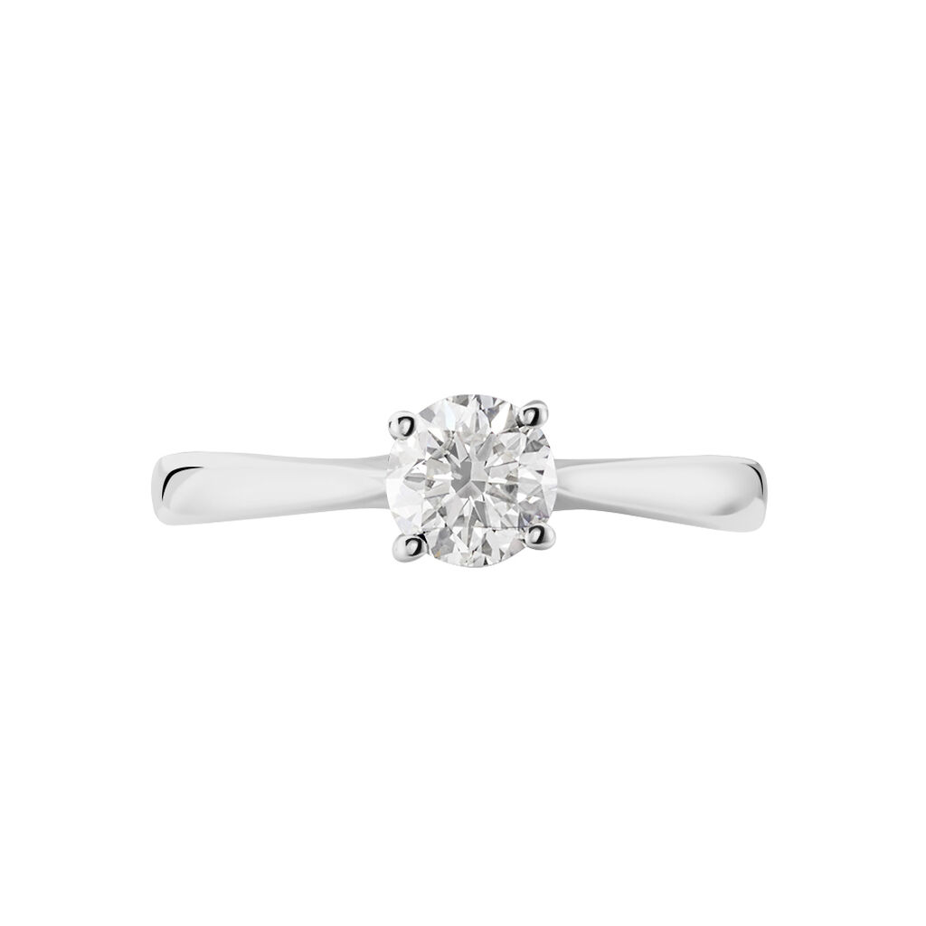 Bague Solitaire Fiona Or Blanc Diamant Synthetique - Bagues solitaires Femme | Histoire d’Or