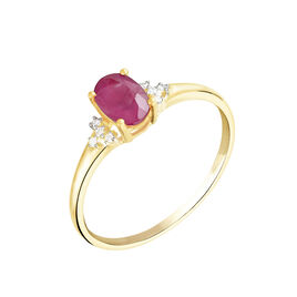 Bague Or Jaune Marie Rubis Diamants - Bagues solitaires Femme | Histoire d’Or