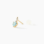 Boucles D'Oreilles Puces Clothilde Or Jaune Topaze Oxyde De Zirconium - Clous d'oreilles Femme | Histoire d&rsquo;Or