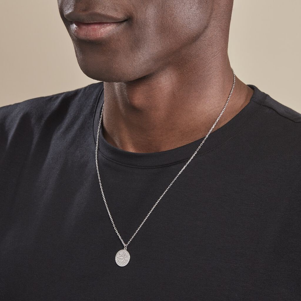 Collier Argent Blanc Hosni - Colliers Zodiaque Homme | Histoire d’Or