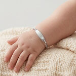 Bracelet Identit&eacute; Bartolomee Maille Alternee 1/3 Or Blanc - Bracelets Communion Enfant | Histoire d&rsquo;Or