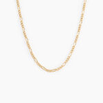 Collier Cameo Maille Altern&eacute;e 1/3 Or Jaune - Chaines Femme | Histoire d&rsquo;Or