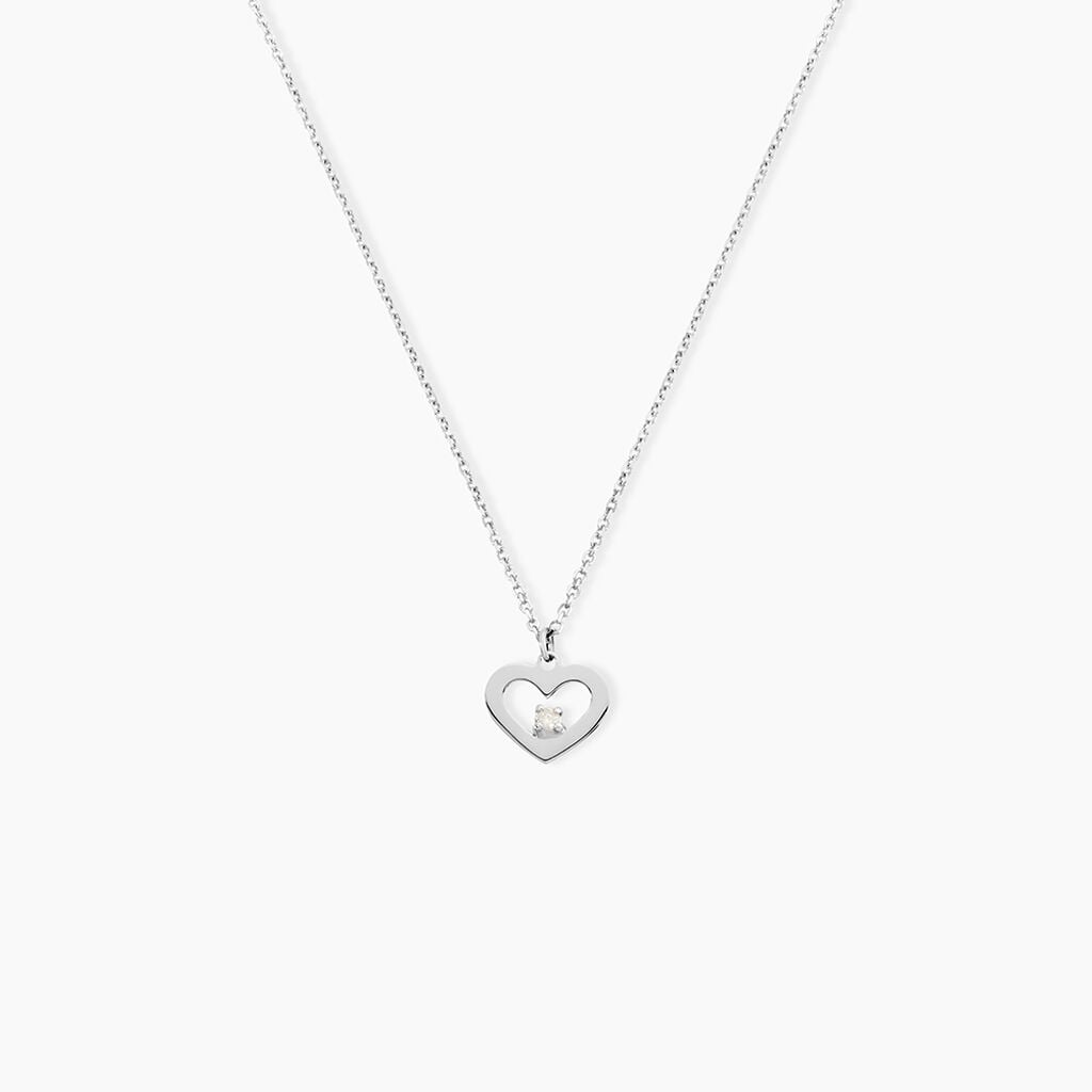 Collier Sweet Heart Or Blanc Diamant - F&ecirc;te des m&egrave;res Femme | Histoire d&rsquo;Or