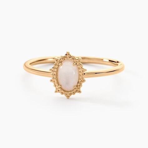 Bague Vintage Love Plaqu&eacute; Or Jaune Pierre De Lune - Bagues solitaires Femme | Histoire d&rsquo;Or