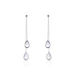 Boucles D'oreilles Pendantes Djime Or Blanc Amethyste - Boucles d'oreilles pendantes Femme | Histoire d&rsquo;Or