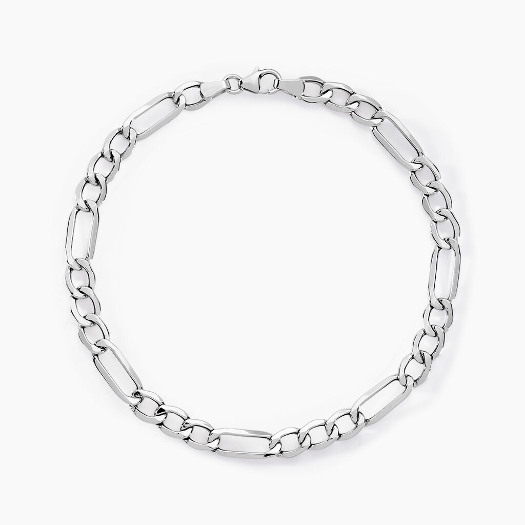 Bracelet Cameo Alternee 1/3 Or Blanc - Bracelets cha&icirc;ne Homme | Histoire d&rsquo;Or